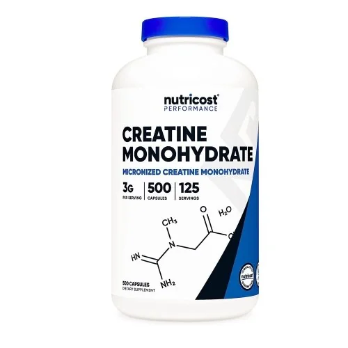 Nutricost Creatine Monohydrate - 3,000 mg - 500 Capsules Bottle Image