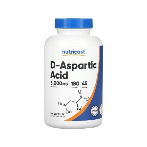 Nutricost D-Aspartic Acid - 3000 mg - 180 Capsules Bottle Image