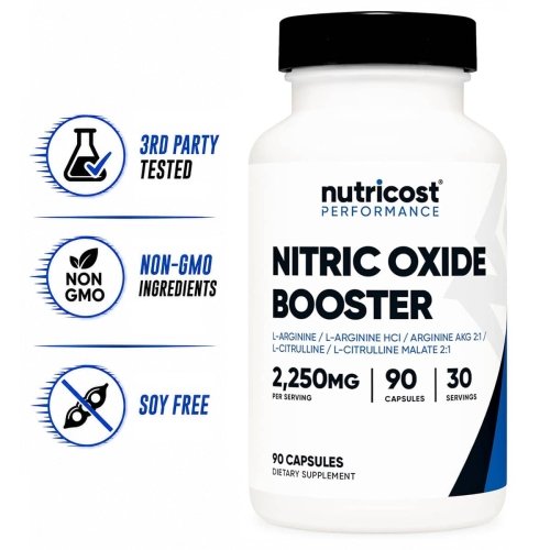Nutricost Nitric Oxide Booster - 750 mg - 90 Capsules