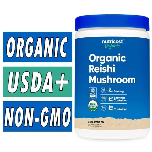 Nutricost Organic Reishi Mushroom Powder - Unflavored - 8 Oz 