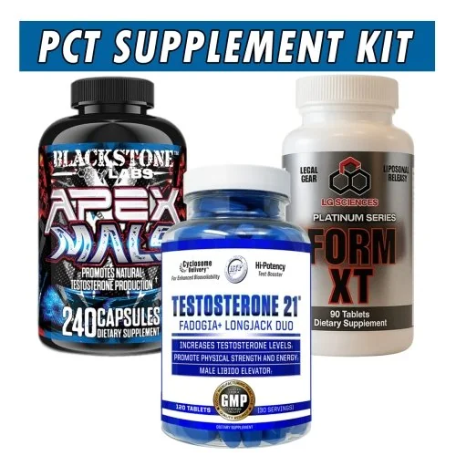 PCT Supplement Kit Bottles (Apex Male, Testosterone 21, Form XT)