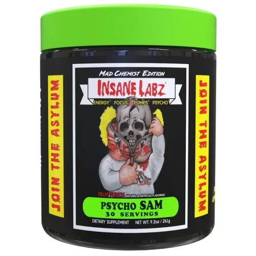Psycho Sam Pre Workout - Fruit Punch - 30 Servings