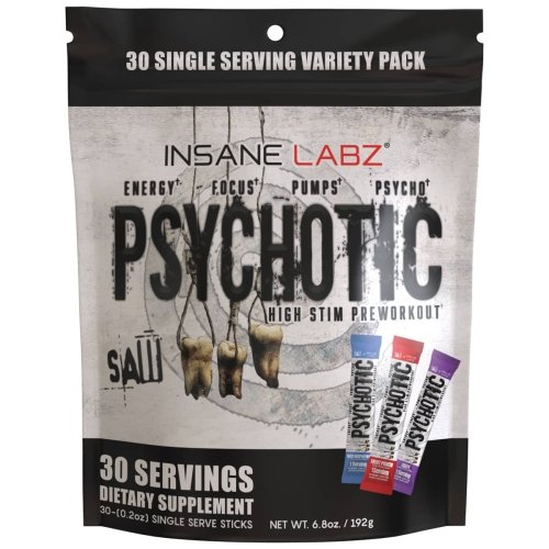 Psychotic SAW - Variety (Blue Raspberry, Fruit Punch, and Grape) - 30 Stick Packs