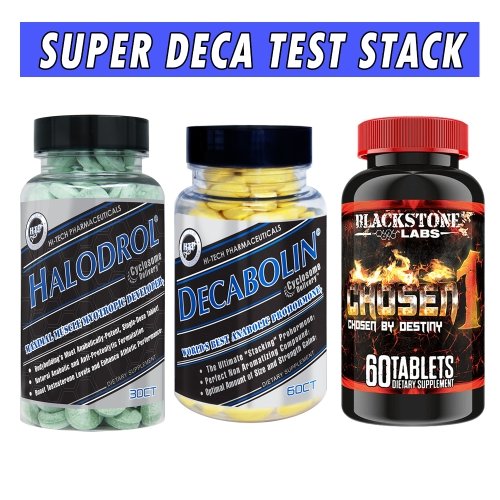 Hi-Tech Super Deca Test Stack - Beast Stack for Strength - 4 Week Cycle Bottle Images