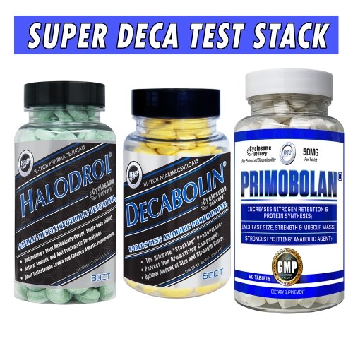 Hi-Tech Super Deca Test Stack - Beast Stack for Strength - 4 Week Cycle Bottle Images