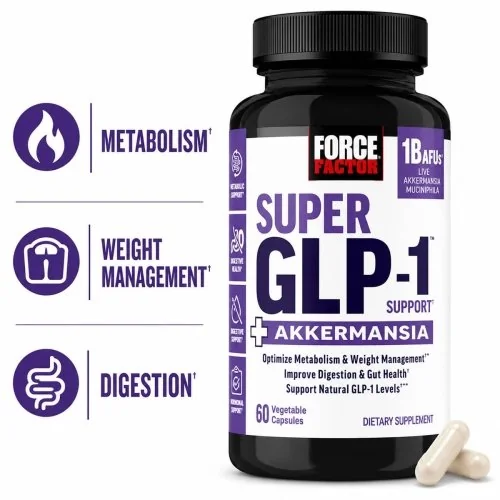 Force Factor Super GLP-1 Support + Akkermansia - 60 Veg Capsules