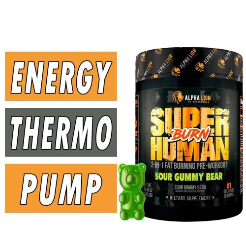 SuperHuman Burn – Alpha Lion – Pre Workout Fat Burner Bottle Image