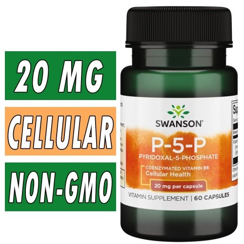 Swanson P-5-P Pyridoxal-5-Phosphate - 20 mg - 60 Capsules Bottle Image