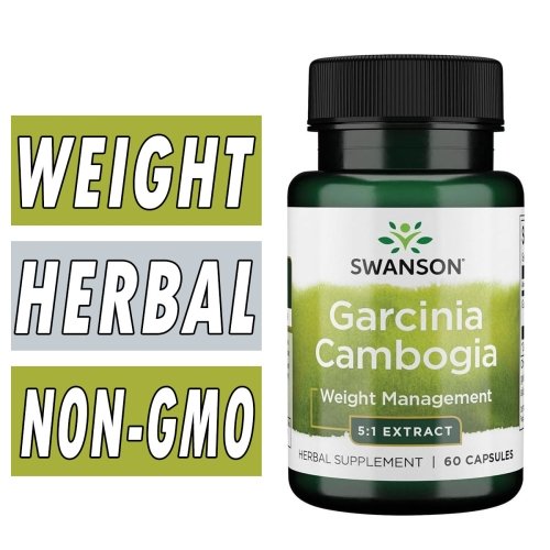 Swanson Garcinia Cambogia 5:1 Extract - 60 Capsules Bottle Image