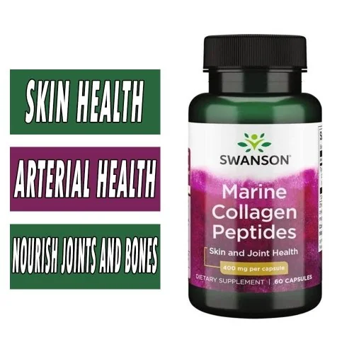 Swanson Hydrolyzed Marine Collagen Peptides - 400 mg - 60 Caps bottle image