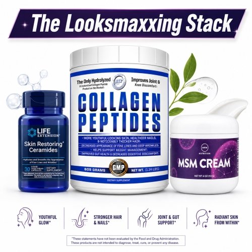 The Looksmaxxing Aesthetic Stack Bottle Image and Benefits
