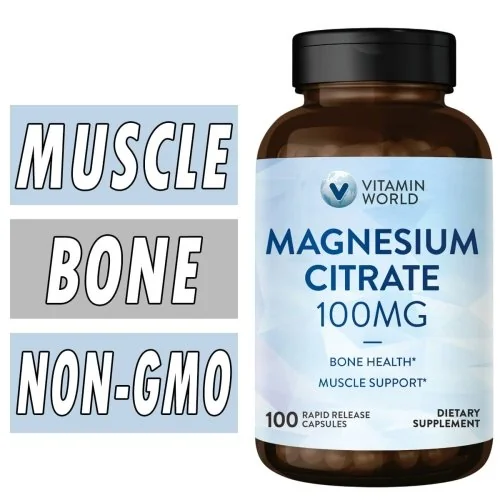 Vitamin World Magnesium Citrate - 100 mg 100 Rapid Release Capsules