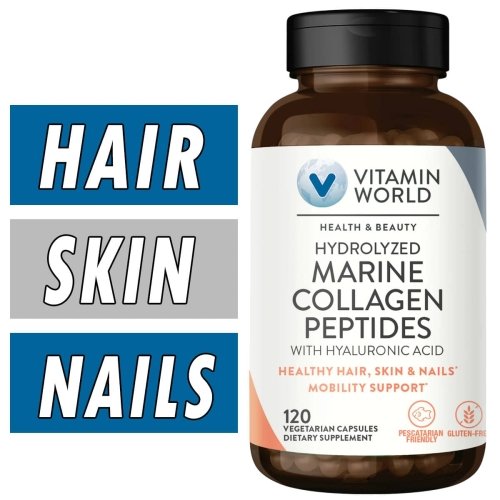 Vitamin World Hydrolyzed Marine Collagen Peptides - 120 Capsules
