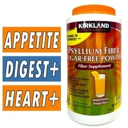 Kirkland Psyllium Fiber Powder - Sugar Free - Orange Flavor - 180/90 Servings Bottle Image