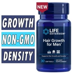 Life Extension Hair Growth for Men - 30 Softgels Bottle Image