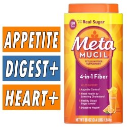 Metamucil Fiber Powder - Orange - 130/65 Servings Bottle Image
