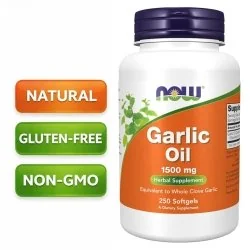 NOW Super Odorless Garlic, 180 Veg Caps