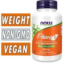 NOW Phase 2 - 500 mg - 120 Veg Capsules