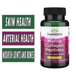 Swanson Hydrolyzed Marine Collagen Peptides - 400 mg - 60 Caps bottle image