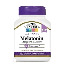 21st Century Melatonin - Quick Dissolve - 12 mg - 120 Tablets