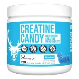 Bucked Up Creatine Candy - Blue Razz - 120 Chewable Tablets