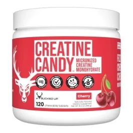 Bucked Up Creatine Candy - Cherry - 120 Chewable Tablets