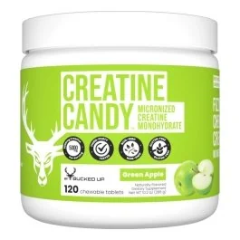 Bucked Up Creatine Candy - Green Apple - 120 Chewable Tablets