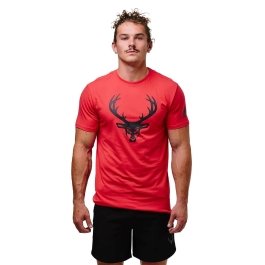 Bucked Up Flag T-Shirt - Red/Black Logo - XL