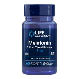 Life Extension Melatonin - 6 Hour Timed Release - 3 mg - 60 Veg Tabs