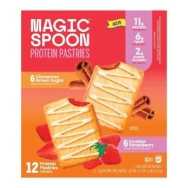 Magic Spoon Protein Pastries - Variety Pack (Cinnamon Brown Sugar/Frosted Strawberry) - 12/box