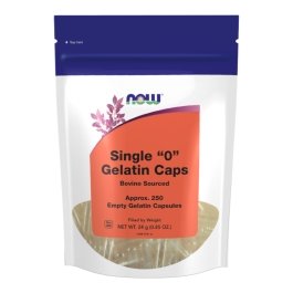 NOW Empty Capsules - Gelatin - Single "0" - 250 Count