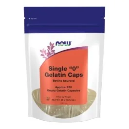 NOW Empty Capsules - Gelatin - Single "0" - 250 Count