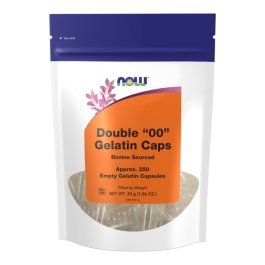 NOW Empty Capsules - Gelatin - Double "00" - 250 Count