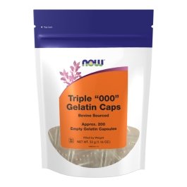 NOW Empty Capsules - Gelatin - Triple "000" - 200 Count