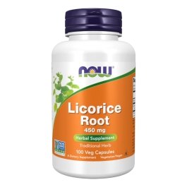 NOW Licorice Root - 450 mg - 100 Veg Capsules