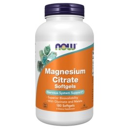 NOW Magnesium Citrate - 180 Softgels