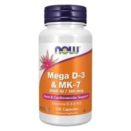 NOW Mega D3 & MK-7 120 Veg Capsules