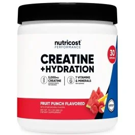 Nutricost Creatine Monohydrate + Hydration - Fruit Punch - 30 Servings