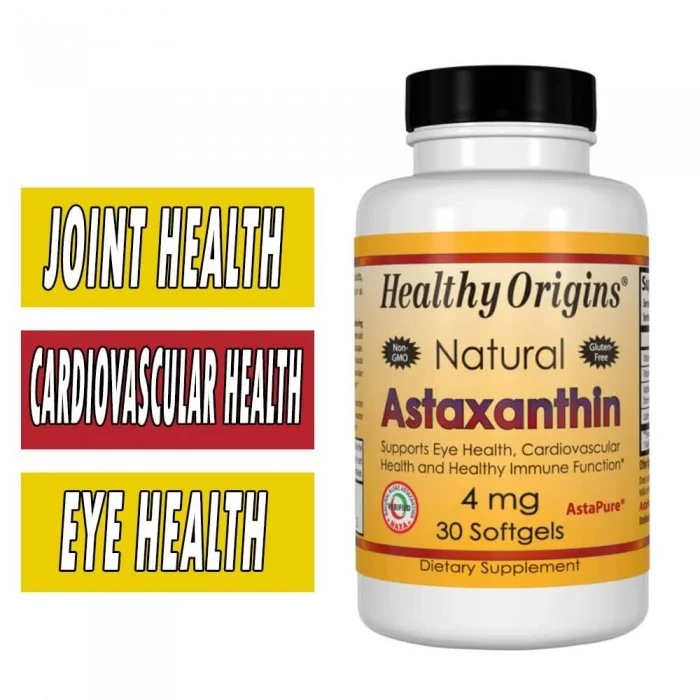 Astaxanthine Healthy Origins - 4 Mg Par Gélule - Boîte De 150 Gélules - Complément Alimentaire - Neuf