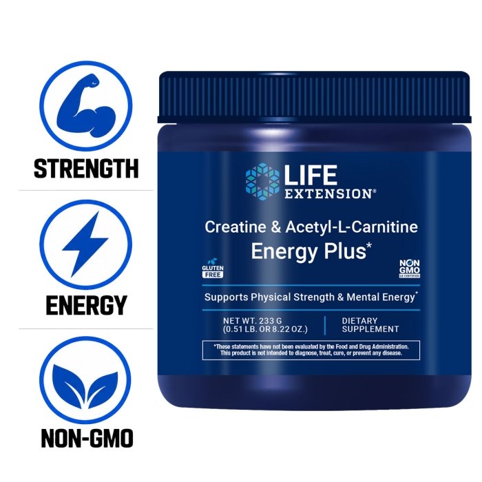 Creatine & Acetyl-L-Carnitine | Life Extension | Same Day Shipping