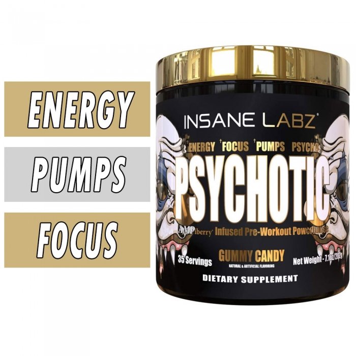 PSYCHOTIC™ GOLD PRE WORKOUT BY INSANE LABZ™ Bottle Image