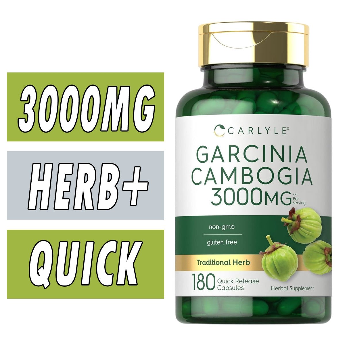 Carlyle Garcinia Cambogia - 3000 mg - 180 Quick Release Capsules