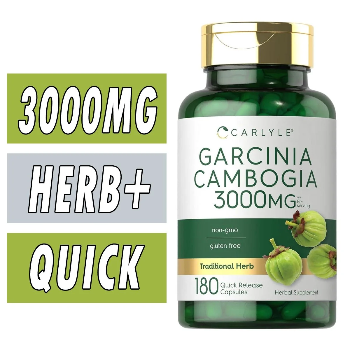 Carlyle Garcinia Cambogia - 3000 mg - 180 Quick Release Capsules