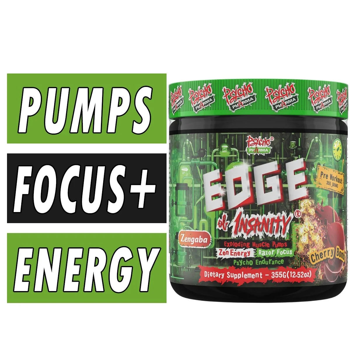 Psycho Pharma Edge of Insanity, 25 Servings Bottle Image