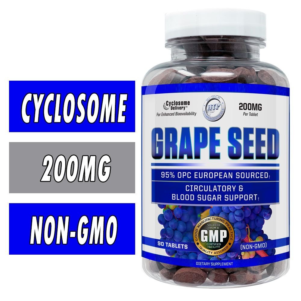 Hi-Tech Pharmaceuticals Grape Seed - 200mg - 90 Tablets
