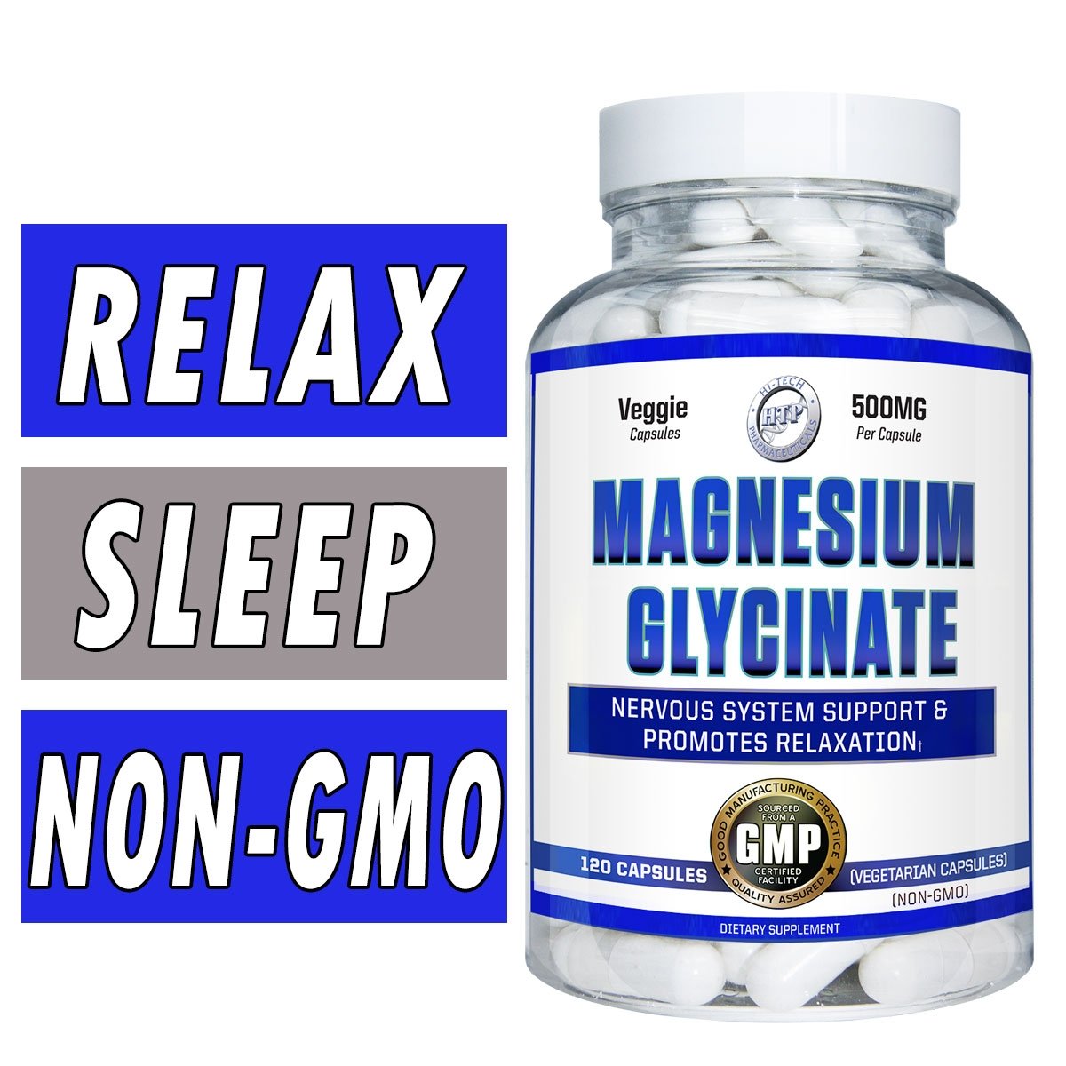 Hi-Tech Pharmaceuticals Magnesium Glycinate 120 Capsules Bottle Image