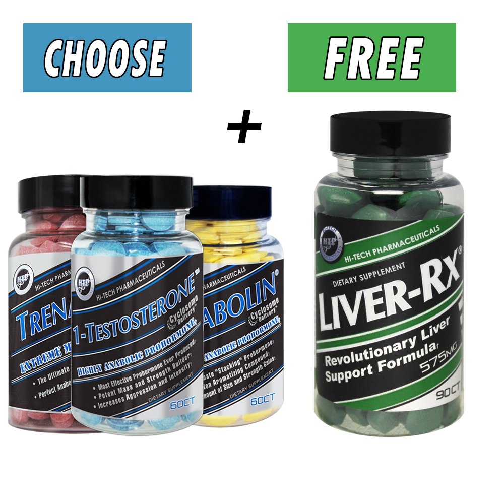 Hi-Tech Pharmaceuticals Prohormone + Free Liver RX Bundle Bottle Image