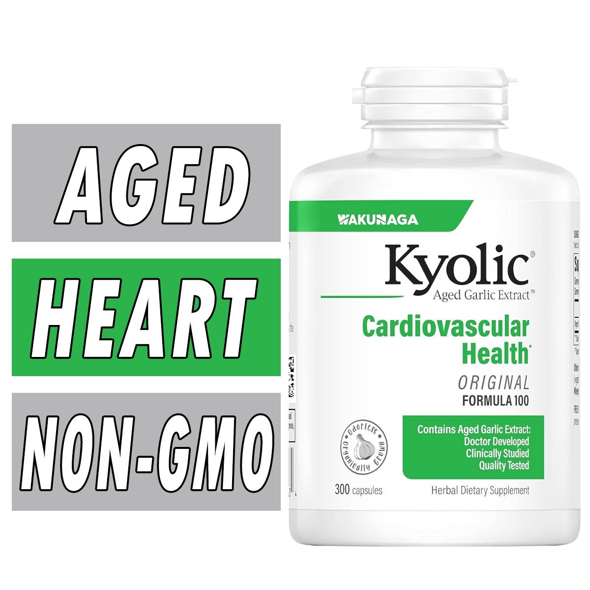 Kyolic Aged Garlic Extract Formula 100 - 300 Capsules Bottle Image