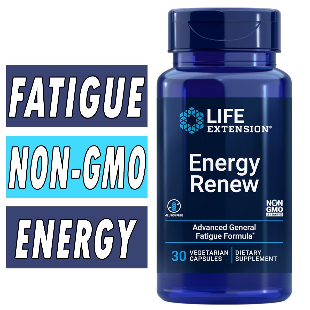 Life Extension Energy Renew - 200 mg - 30 Veg Capsules Bottle Image