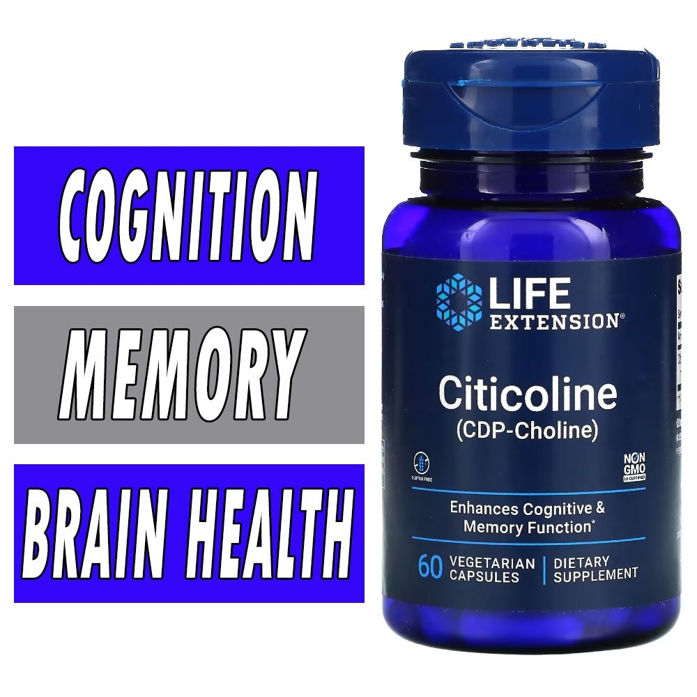 Life Extension Citicoline - 60 Veg Caps Bottle Image